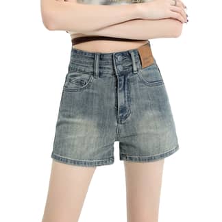 BLWOENS - Pantalones cortos vaqueros de verano para mujeres - Azul
