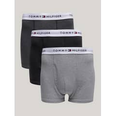TOMMY HILFIGER - Pack De 3 Calzoncillos Trunk Solid Con Logo Gris