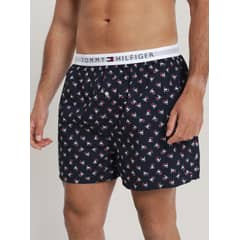 TOMMY HILFIGER - Bóxer De Algodón Con Logo Azul