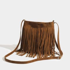DANWEILE - Bolsos bandolera vintage con borlas para mujer - Marrón