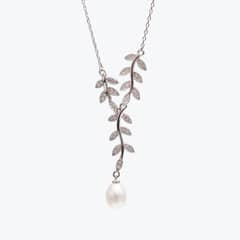 LA GARZA - Collar Mujer Plata Perla Cultivada con Circones Blancos