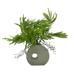 GENERICO - Planta Artificial Helecho Decorativa Macetero De Ceramica
