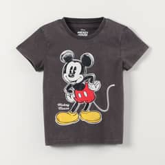 DISNEY - Polera Manga Corta Hombre Mickey Gris