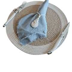 TELARES DE ESTILO - INDIVIDUAL de Mesa Set de 6 Redondo Fibra Natural Mantel Terraza