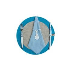 TELARES DE ESTILO - INDIVIDUAL de Mesa Set de 6 Redondo Fibra Natural Mantel Terraza