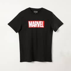 MARVEL - Polera Manga Corta Hombre Logo Negro