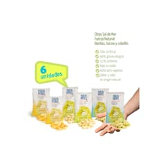 FUERZA NATURAL - Pack 6 Chips Sal de Mar Hierbas Tocino Cebollín