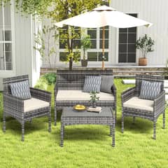 ELEMENT DESIGN - Juego de Living de Terraza Brisa 4 Piezas para Exterior Gris