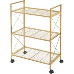 SPACEZAT - Carro Auxiliar Organizador Bar Metálico Dorado Vika