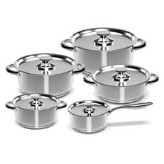 WENS - Batería de Cocina 10 Piezas Acero Inoxidable