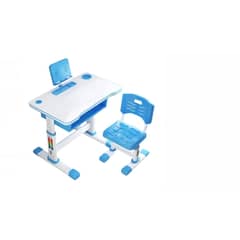 GENERICO - JUEGO DE ESCRITORIO MESA Y SILLA PARA NIÑOS CELESTE