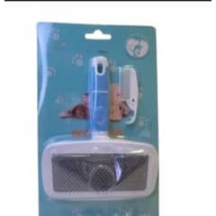 ANGELES DEL HOGAR - Cepillo Quita Pelo de Perro Mediano con expulsor Azul