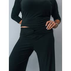 MICHELLE PIFFAUT - Pantalón Palazzo de Lycra Fría