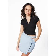 EFESIS - POLERA DYLAN REGULAR CUELLO POLO ESCOTE V - Negro