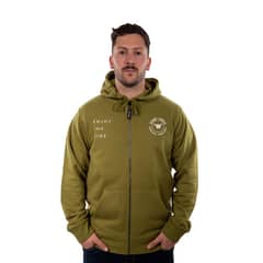 HANG LOOSE - Poleron Hombre Full Zipper Dublog Verde Musgo