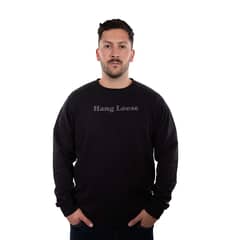 HANG LOOSE - Poleron Hombre Crew Neck Salty Negro
