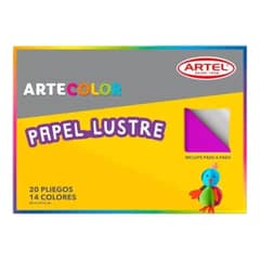 ARTEL - Papel Lustre Artecolor 12 Colores 20 Hojas