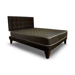 ESPUMIX - Cama Europea New Basic Black 1.5 Plazas + Respaldo punto