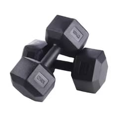 OVERFIT - Mancuerna Hexagonal 10KG Par Set X2 Pesas PVC 20KG