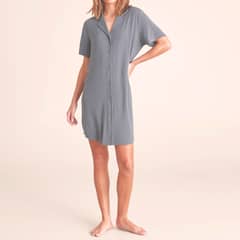 NALA - Camisa de Dormir Maternal Botones Gris