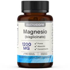 NUTRACORE - Bisglicinato De Magnesio 90 Cápsulas 1200mg Natural -