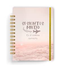 GENERICO - Agenda planner con frase motivacional "si sientes miedo" 2025