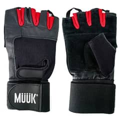 MUUK - Guantes Gym Cuero Entrenamiento Pesas Fitness Reforzada