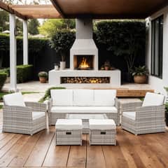 ELEMENT DESIGN - Juego de Living de Terraza lbiza 7 Personas - Modernos Gris