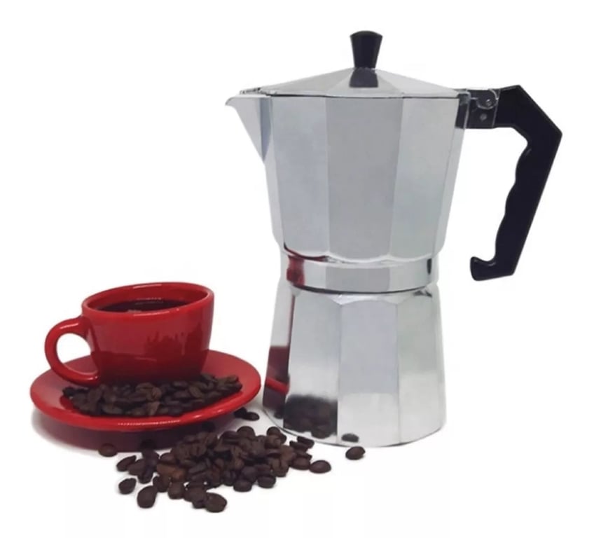 Cafetera Italiana 9 Tazas Cafetera Portatil Color Gris