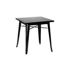 GENERICO - Mesa Tolix Cuadrada Metalica Negra 80x80 cm