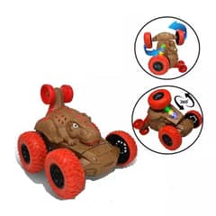 GENERICO - Auto Dino 360° Stunt Car-vehículo Dinosaurio a Pila Rojo