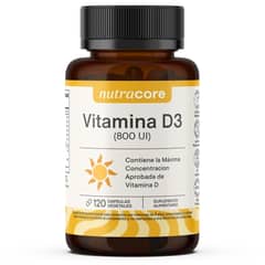 NUTRACORE - Vitamina D3 800 UI x 120 Cápsulas Natural -