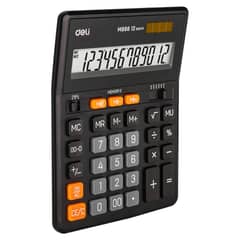 DELI - Calculadora de 12 dígitos energía dual 202x158x31mm azul