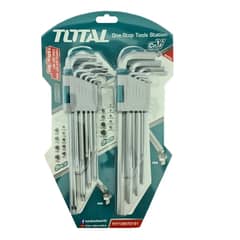 TOTAL - Set De 9 Llaves Allen Y 9 llaves Torx Marca Total, 18 Llaves