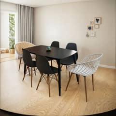 GENERICO - Mesa de comedor Oval Negra 120x70cm