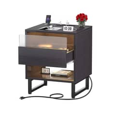 HOMER DESIGN - Velador Premium Moderno Con Luz Y Echufe 2 Tiras 48x43x56cm