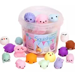 MUNDO MAGIA - Mini Mochi Squishy Antiestrés Fidget Squeeze Toy 24 Piezas