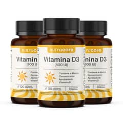 NUTRACORE - Vitamina D3 800 UI x 360 Cápsulas - Pack de 3