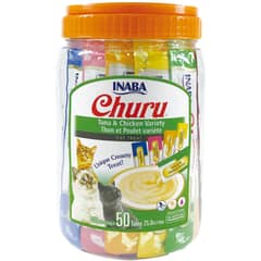 CHURU - Gatos - Tarro Variedades Atún Y Pollo - 50 Tubitos