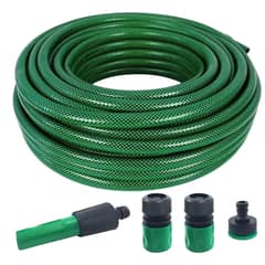 GENERICO - Manguera Jardin Con Malla 1/2 Pulgada 50 Metros Con Acoples Dicas