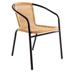 NOVAHUS - Set Terraza Maceio 4 Sillas + Mesa Vidrio 80x70cm Beige