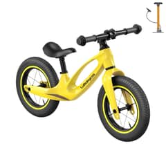 LUBABYCAS - Bicicleta de Equilibrio Convertible Aro 12 y 14 Amarilla
