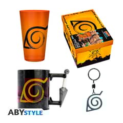 ABYSTYLE - SET VASO + TAZA + LLAVERO REGALO NARUTO SHIPPUDEN PREMIUM