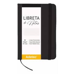 ADETEC - Libreta De Notas A6 Cosida Papel Beige 100 g X 80 Hojas