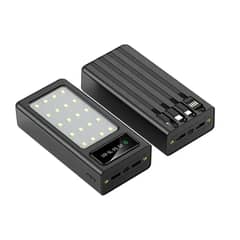 GENERICO - Batería Portátil Power Bank 30000mAh Carga Rápida y Luz de Emergencia