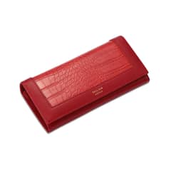 DANWEILE - Cartera plegable de mujer con estampado de cocodrilo-Rojo