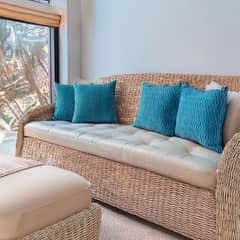 GENERICO - Fundas De Cojin Decorativa 45x45 moderna Turquesa PACK 4 U