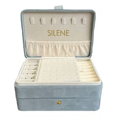 SILENE - Joyero organizador terciopelo celeste