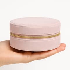 SILENE - Joyero organizador de viaje terciopelo rosa