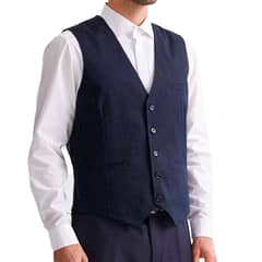 MAVIANNI - Gilet Hombre Clásico Azul Oscuro Ajustable Chaqueta Formal Sin Mangas
